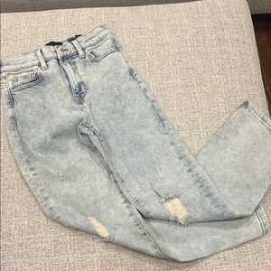 Light Blue Distressed Women Jeans